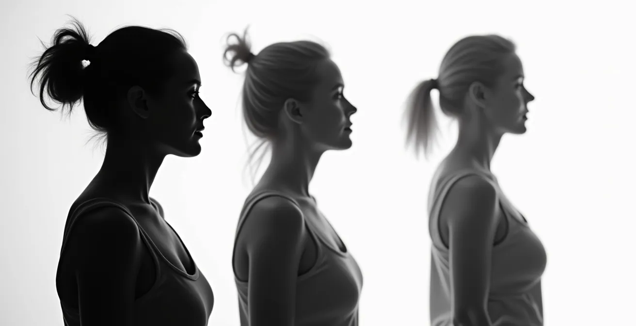 Composition de plusieurs profils de visages en silhouette montrant la diversité morphologique